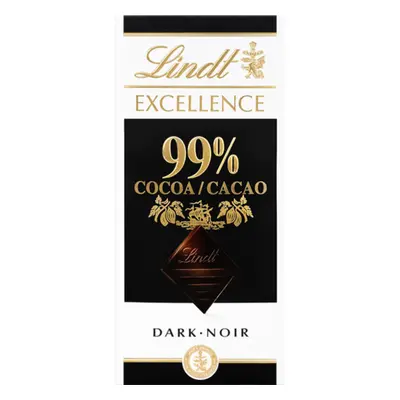 LINDT Excellence Dark 99% Cocoa Bar 50g (Pack of 18)