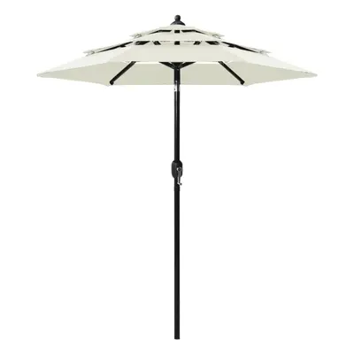 vidaXL 3-Tier Parasol with Aluminium Pole Sand Outdoor Patio Sunshade Cover