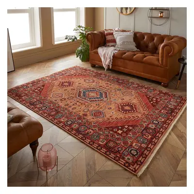 (Red / Orange, 240x340cm) Luxury Wool Traditional Rug Carpet Vintage Oriental Rugs Runner Small 