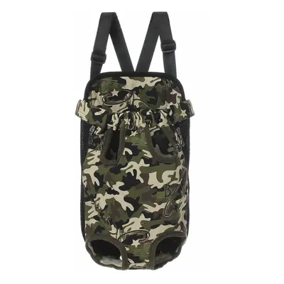 (Camouflage, L) Pet Puppy Dog Cat Net Canvas Backpack Front Tote Carrier Travel Shoulder Bag