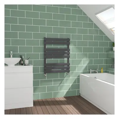 WarmeHaus Flat Panel Sand Grey Towel Radiator Bathroom Heated Towel Rail 800x600mm