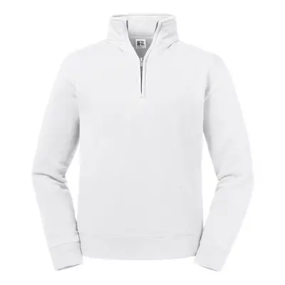 (3XL, White) Russell Mens Authentic Zip Neck Sweatshirt