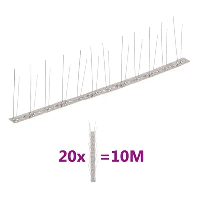 vidaXL 2-row Stainless Steel Bird & Pigeon Spikes Set of 10 m Pest Control