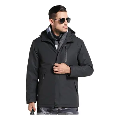 (XL, Grey-Men) Electric Heated Jackets Constant Temperature USB Heating Clothes Winter Thicken W