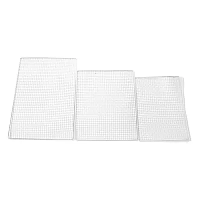 (50*38CM) 5Pcs/Set BBQ Grill Net Fish Vegetable Barbecue Steel Grid Grilling Cooking Tools