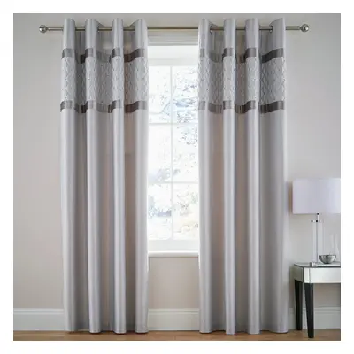 Sequin Cluster Eyelet Curtains Silver 66" x 90"