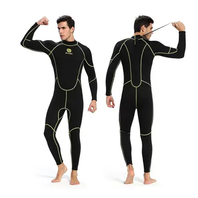 (2XL) Men's 3mm Back Zip Full Body Wetsuit Swimming Surfing Diving Snorkeling Suit Jumpsuit