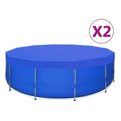 vidaXL 2x Pool Covers PE Round Spa Cover Pool Accessory Cap Shade Ground Cloth