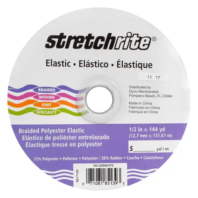 Stretchrite Braided Elastic .5"X144yd-White