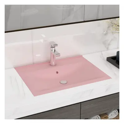 vidaXL Luxury Basin with Faucet Hole Matt Pink 60x46 cm Ceramic