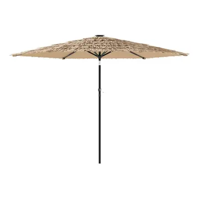 (brown, x x cm) vidaXL Garden Parasol with Steel Pole Outdoor Umbrella Balcony Sun Parasol