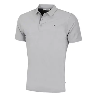 (XXL, Silver) Calvin Klein Mens Prep Campus Oxford Pique Golf Polo Shirt