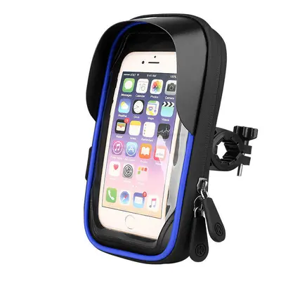 (Blue, Mirror) Rotating Bike Touch Screen Bicycle Phone Holder Electric Bike Navigation