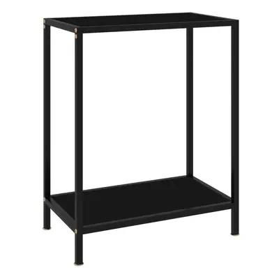 vidaXL Console Table Black Tempered Glass Accent End Side Coffee Hall Table