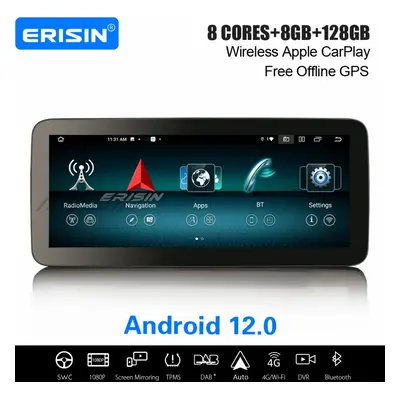 12.3" IPS 8-Core Android Car Stereo For Mercedes Benz C/GLC/V/X-Class W205 X253 DAB+ Satnav CarP