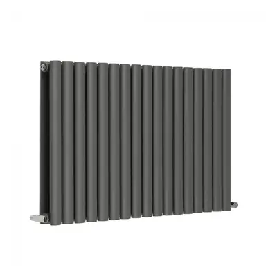 600 x mm Horizontal Designer Radiator Anthracite Double Oval Tube | Norden