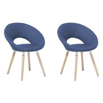 Set of Dining Chairs ROSLYN Navy Blue