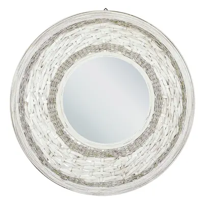 Wall Mirror SOLEDAD Bamboo Wood White