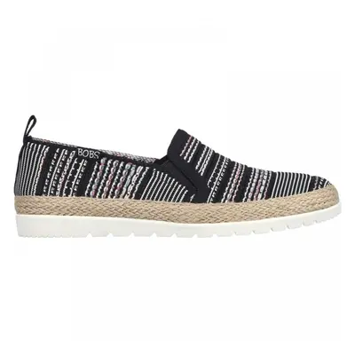 (4 (Adults')) BOBS Flexpadrille 3.0 - Island Muse | Black/Multi | Womens Slip On Espadrille Shoe