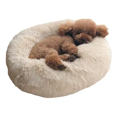 (Beige, S) GreenZech Multicolor Cat/Dog Pet Bed Super Soft Warm Round Depth Super Cute Kennel