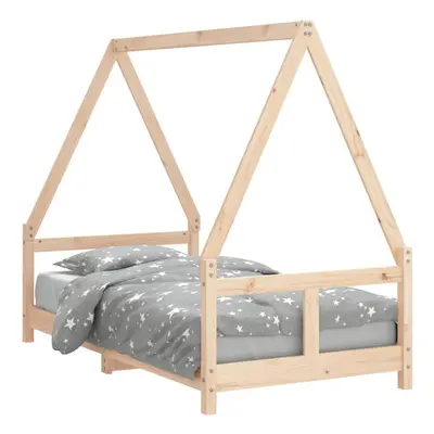 (brown, x cm) vidaXL Kids Bed Frame Bedstead Wooden Bed Base Black 80x200 cm Solid Wood Pine