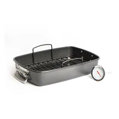 MasterClass Non-Stick Roaster with Rack, 40x28x7.5cm, Display Boxed MasterClass Deluxe Large Sta