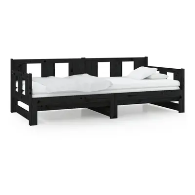 (black, x cm) vidaXL Solid Wood Pine Pull-out Day Bed Wooden Guest Bed Multi Colours/Sizes