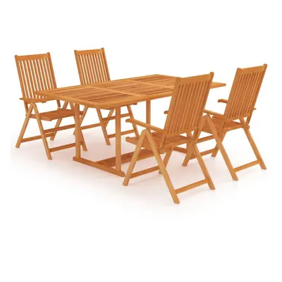 vidaXL Solid Teak Wood Garden Dining Set Piece Wooden Outdoor Furniture Set