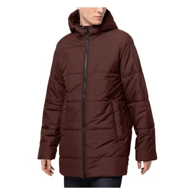 (S, Cordovan Red) Jack Wolfskin Mens North York Windproof Insulated Water Repellent Jacket Coat