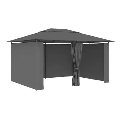 vidaXL Garden Marquee with Curtains 4m Anthracite Outdoor Canopies Gazebos