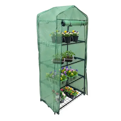 Greenhouse Tier PE Cover Plastic Small Shelves Grow House Garden Outdoors