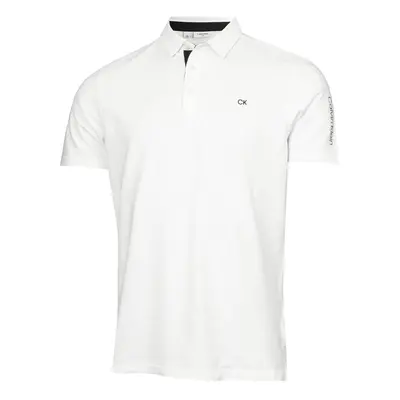 (XL, White) Calvin Klein Mens Uni Golf Moisture Wicking Breathable Polo Shirt