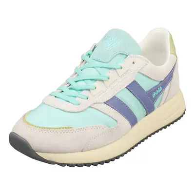 (8) Gola Chicago Womens Fashion Trainers in Aruba White Lavender