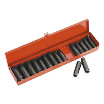 16 Piece PREMIUM Impact Socket Set - 1/2" Sq Drive - Deep Sockets - High Torque