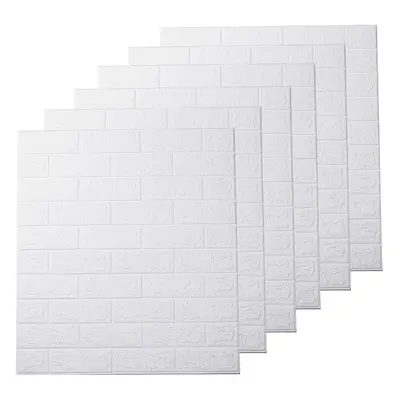 (6) 3D Wall Sticker Self-Adhesive Wall Panels Waterproof PE Foam White Wallpaper