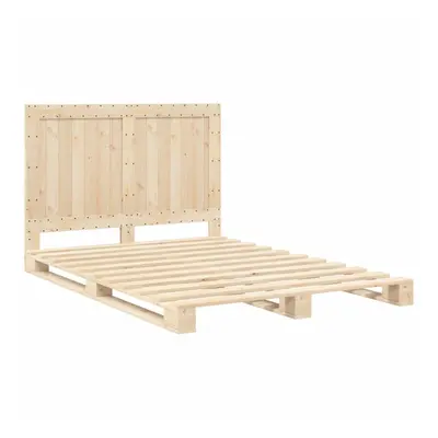 vidaXL Bed Frame with Headboard Bed Base Bedstead 160x200 cm Solid Wood Pine