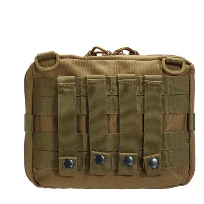 (Khaki) 20L Military Tactical Molle Pockets Bag Outdoor Camping Hiking Toolkit Bag Magazine Util