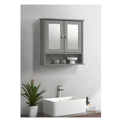 (Grey) Mirrored Bathroom Cabinet