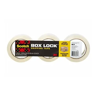 3M Box Lock Scotch Shipping Packaging Tape: 1.88 in. x 54.6 yds. (Clear) / 3-Pack