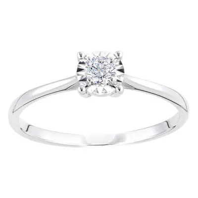 (Q) Jewelco London 18ct White Gold Women Round Diamond Engagement Halo Ring