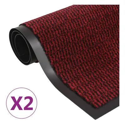 vidaXL 2x Dust Control Mats Rectangular Tufted 120x180cm Red Front Door Rug