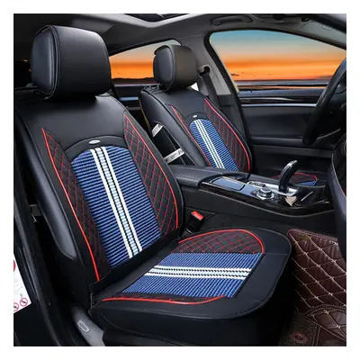 (Blue) 1PC Deluxe PU Leather Auto Car Seat Cover Full Front Cushion Universal