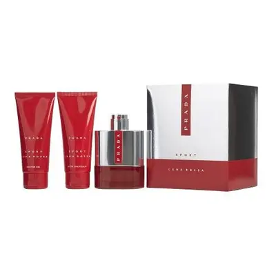 Prada Luna Rossa Sport Pcs Set: 3.4 Edt Sp + 3.4 After Shave Balm + 3.4 Shower Gel