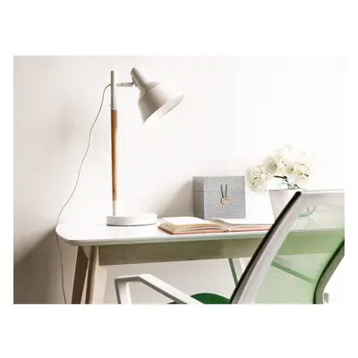 White Wooden Table Lamp ALDAN