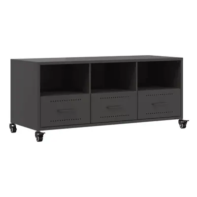 vidaXL TV Cabinet TV Stand TV Unit Media HiFi Cabinet Black Cold-rolled Steel