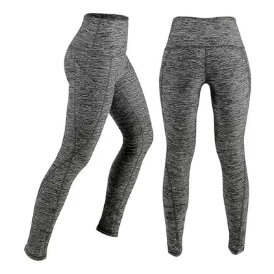 (Grey, XS) Women's High Waist Yoga Pants Tummy Control Workout Running Way Stretch Leggings Tigh