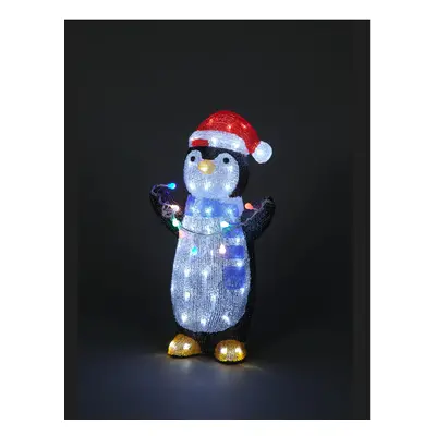 Acrylic Penguin Christmas Decoration Holding Lights LED 51cm RS05931