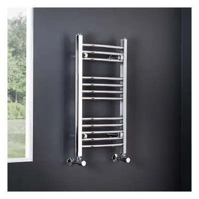 Essentials x 400mm Curved Chrome Heated Towel Rail