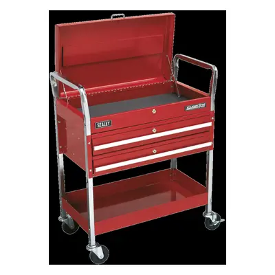 Trolley 2-Level Heavy-Duty with Lockable Top & Drawers