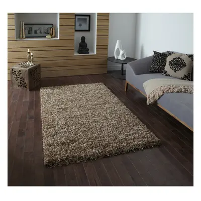 (120cm x 170cm) Vista Shaggy Pile Rug Polypropylene Large Floor Mat (Beige)